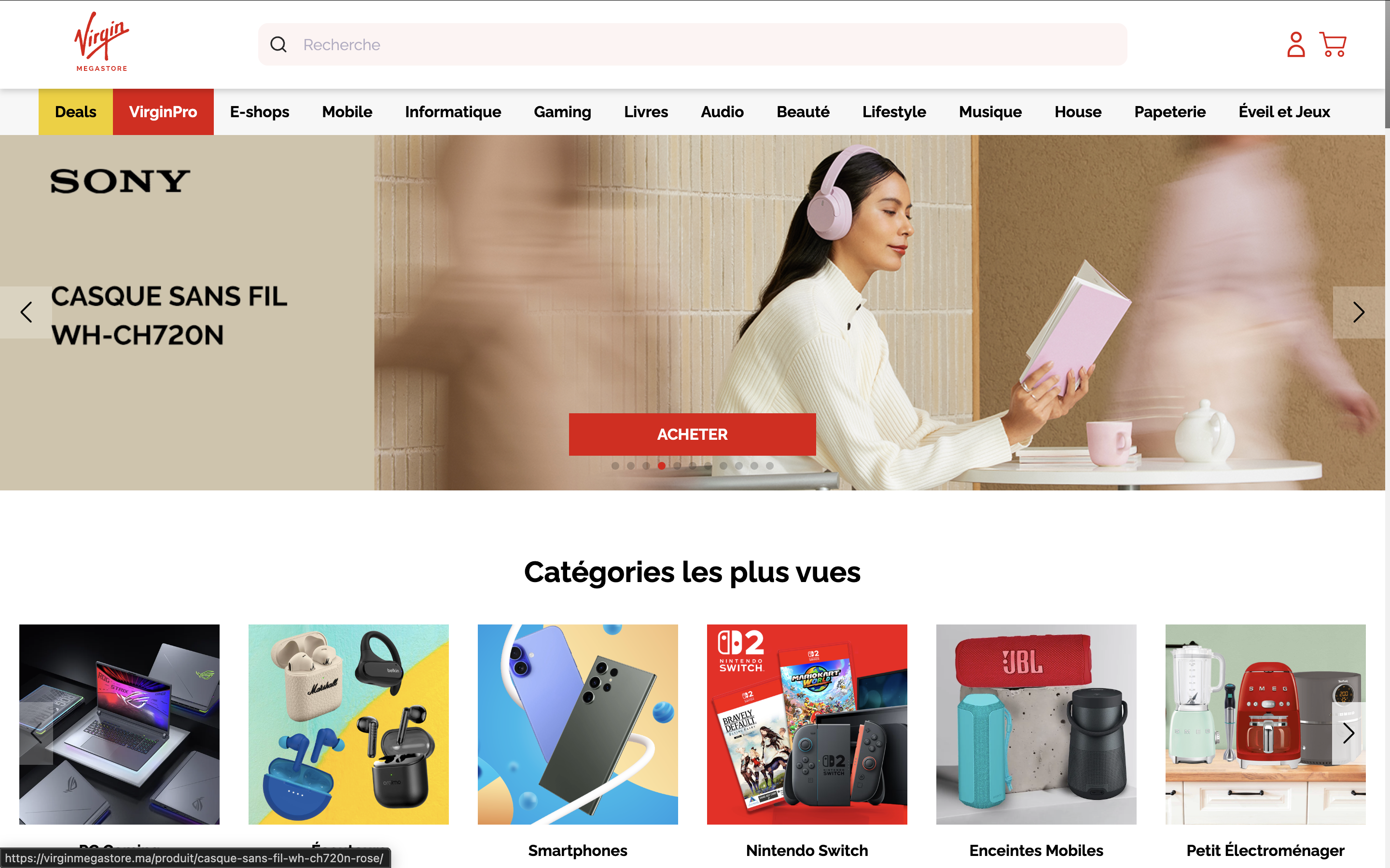 Virgin Megastore gaming store Casablanca website